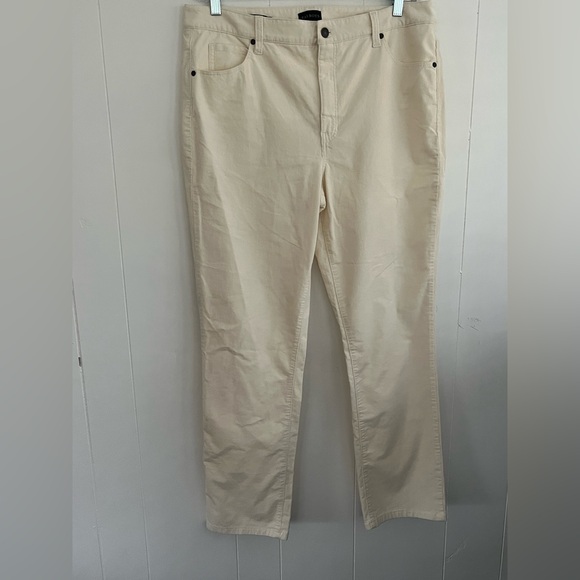 Talbots Corduroy Straight Leg Pant sz 16 Cream - Picture 4 of 14